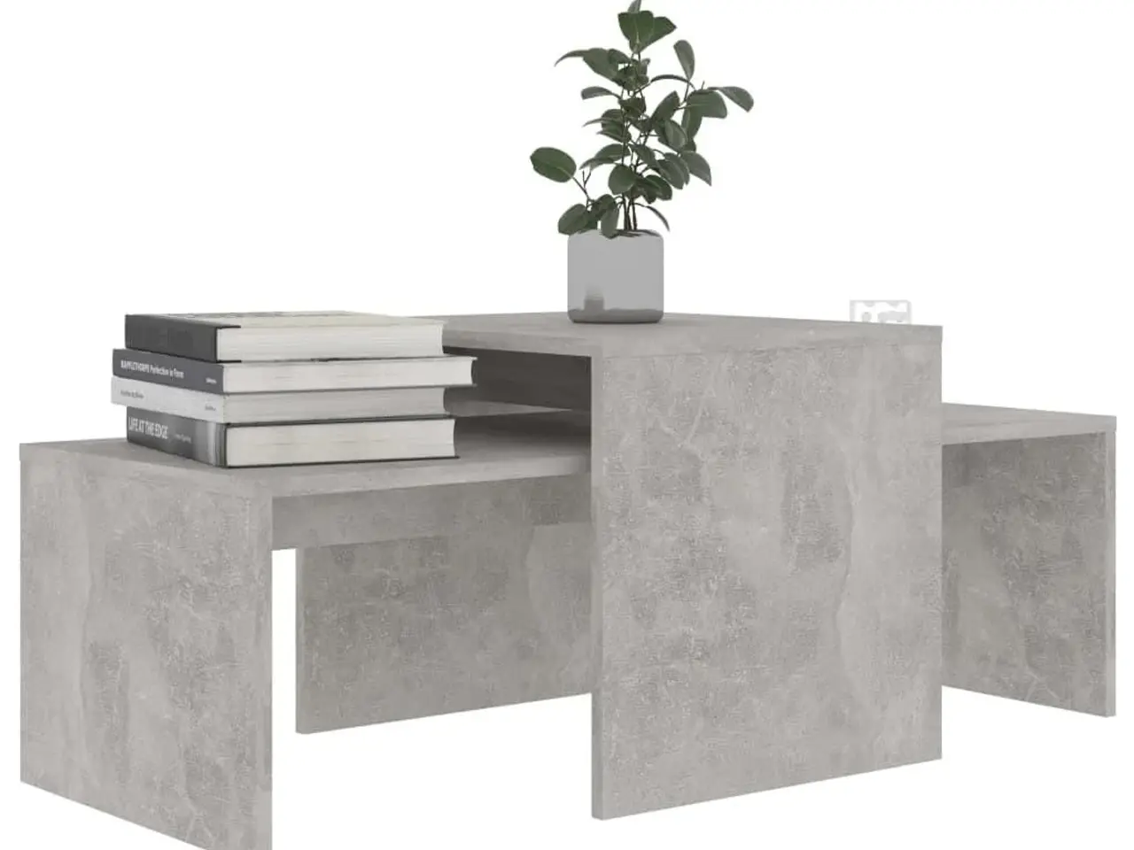 Billede 3 - Sofabordssæt i konstrueret træ - 100 × 48 × 40 cm, betongrå