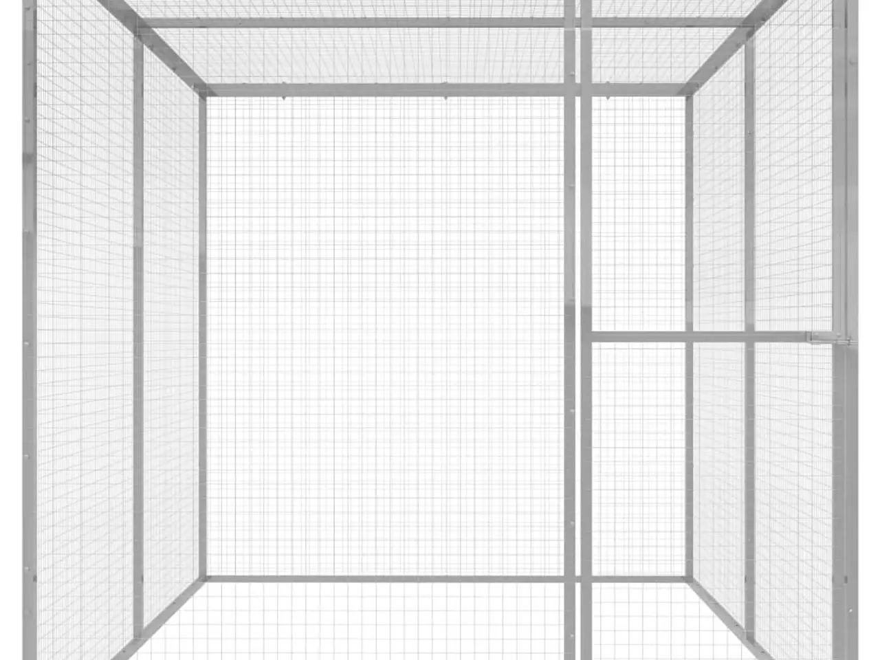Billede 2 - Kattebur i galvaniseret stål - 3 x 1,5 x 1,5 m, sølvfarvet