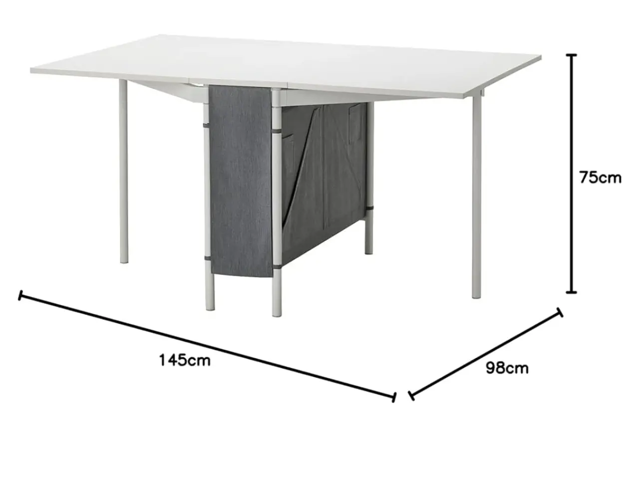 Billede 1 - Spisebord/klapbord i hvid