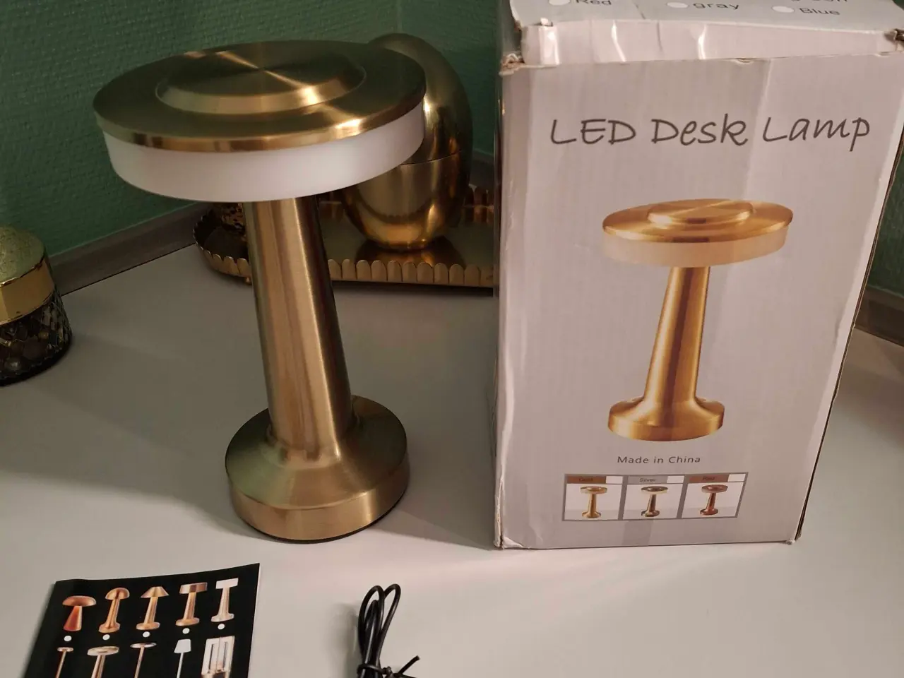 Billede 1 - Guld lampe