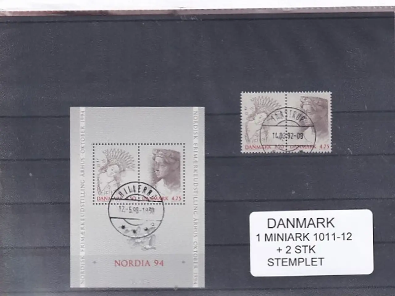 Billede 1 - Danmark - Miniark 1011-12 + enkeltmærker - Stemplet