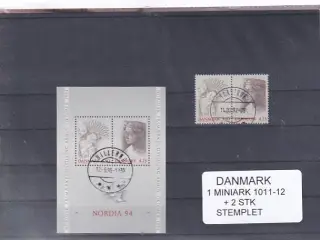 Danmark - Miniark 1011-12 + enkeltmærker - Stemplet