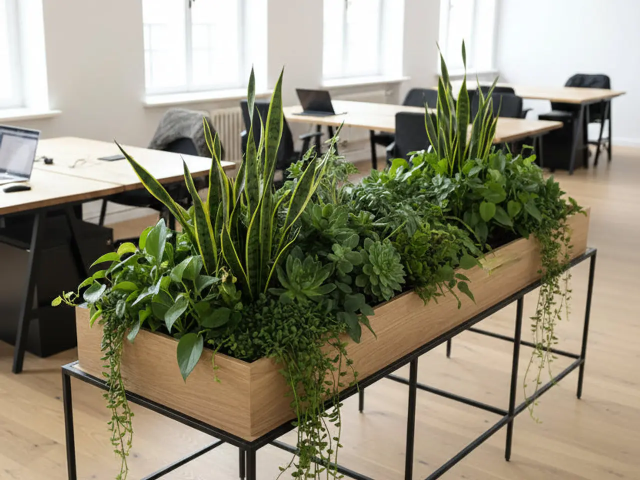 Billede 2 - Plantekasse – Natur/Sort Stel 192x60x75cm