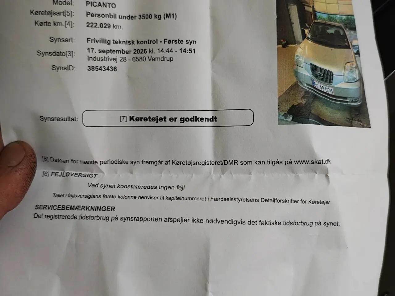 Billede 6 - Kia Picanto nysynet med plader