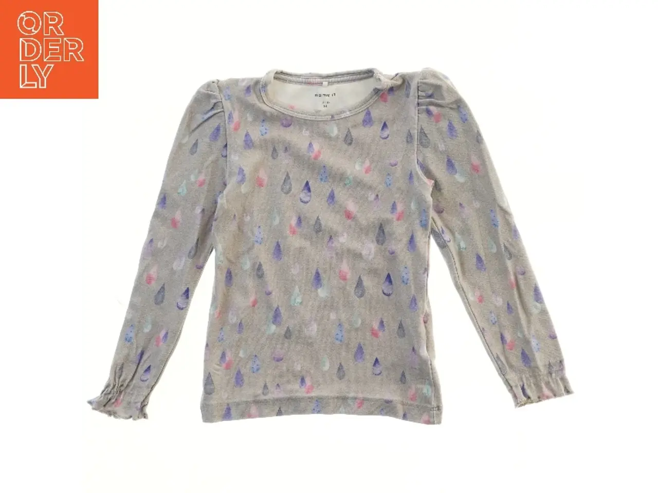 Billede 1 - Name It (str. 98)💧Langærmet bluse med dråbemønster