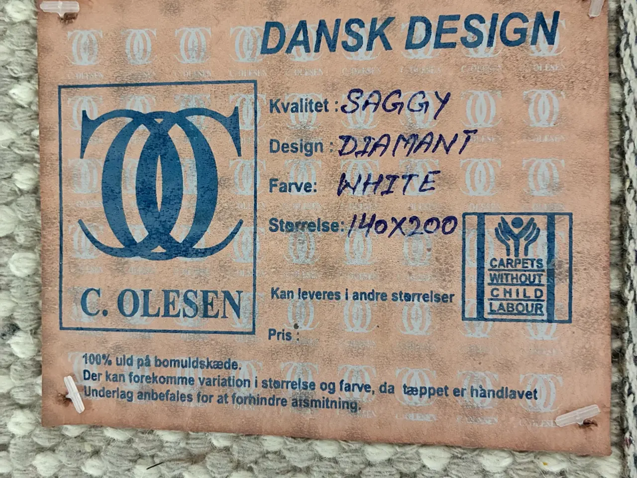 Billede 4 - Ryatæppe hvid uld