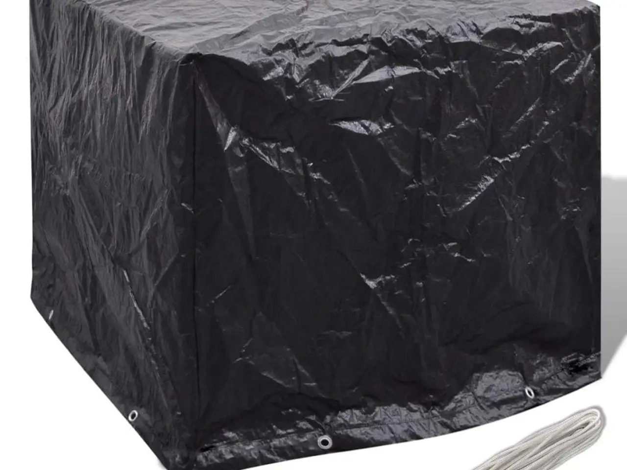 Billede 1 - Overtræk til IBC-vandbeholder - 116×100×120 cm, sort, 8 snørehuller