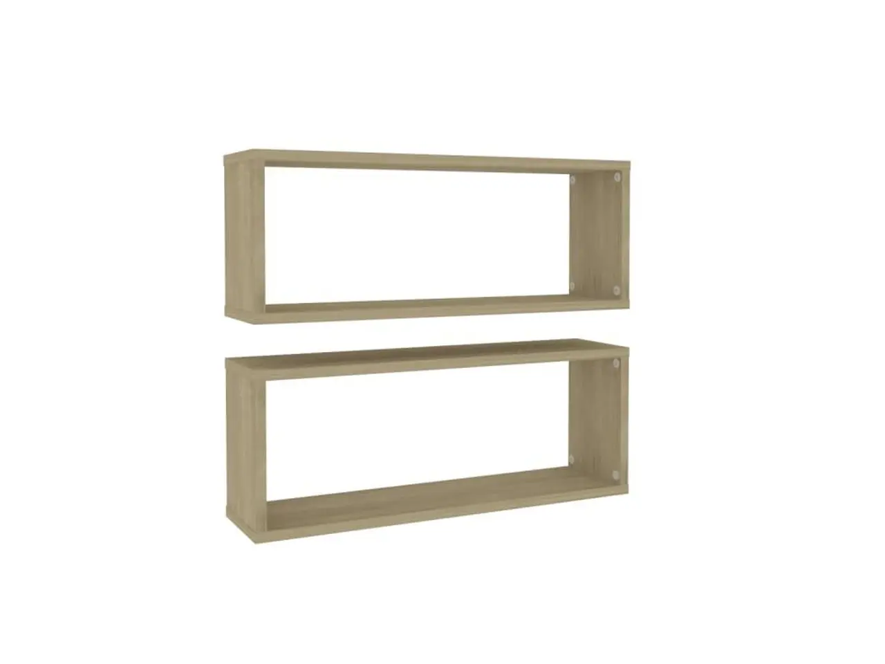 Billede 2 - Væghylder 2 stk. kubeformede 60 x 15 x 23 cm - sonoma-eg