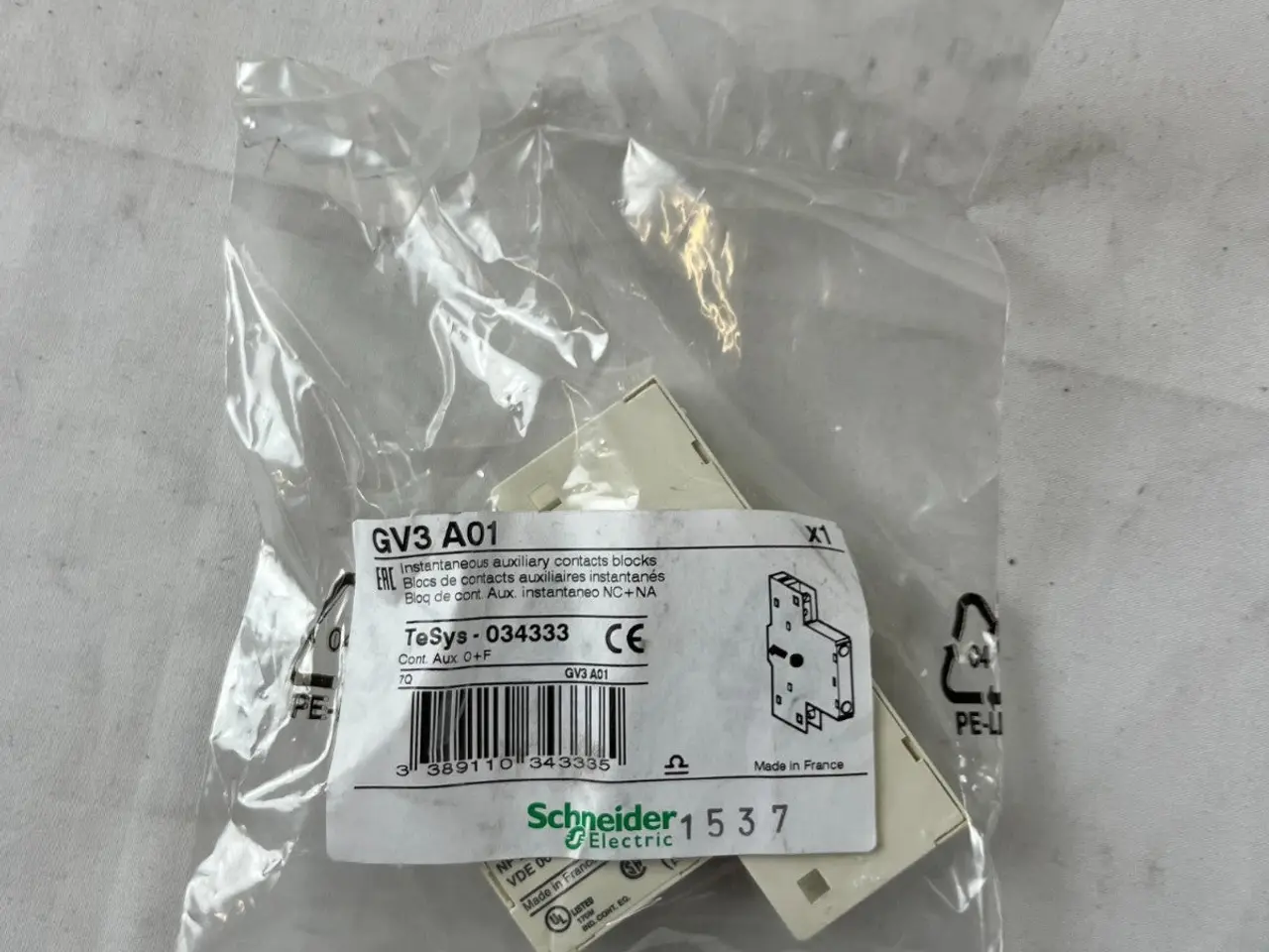 Billede 5 - Schneider GV3A01 Auxiliary Contact Block 1NO+1NC