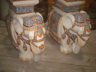 KERAMIKELEFANTER, retro, store, fine og hele,