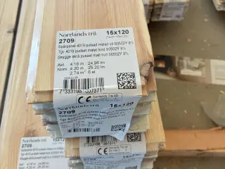 Hvidmalede profilbrædder fra Nordland. 60m2.