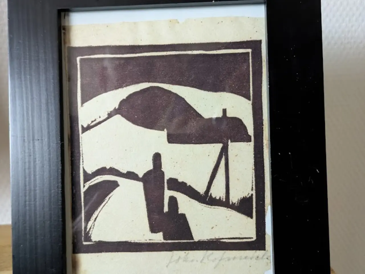 Billede 1 - Johs. Hofmeister Linoleumssnit  11 x 16 cm.