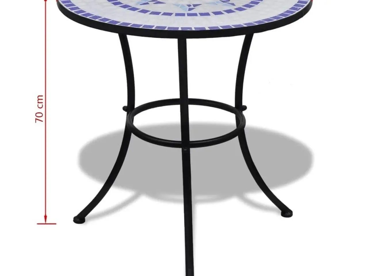 Billede 5 - Bistrobord 60 cm mosaik - blå og hvid