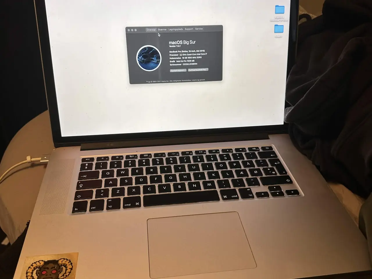 Billede 1 - MacBook Pro 11 4 Core i7 2.2 15 inch A1398 5/2015