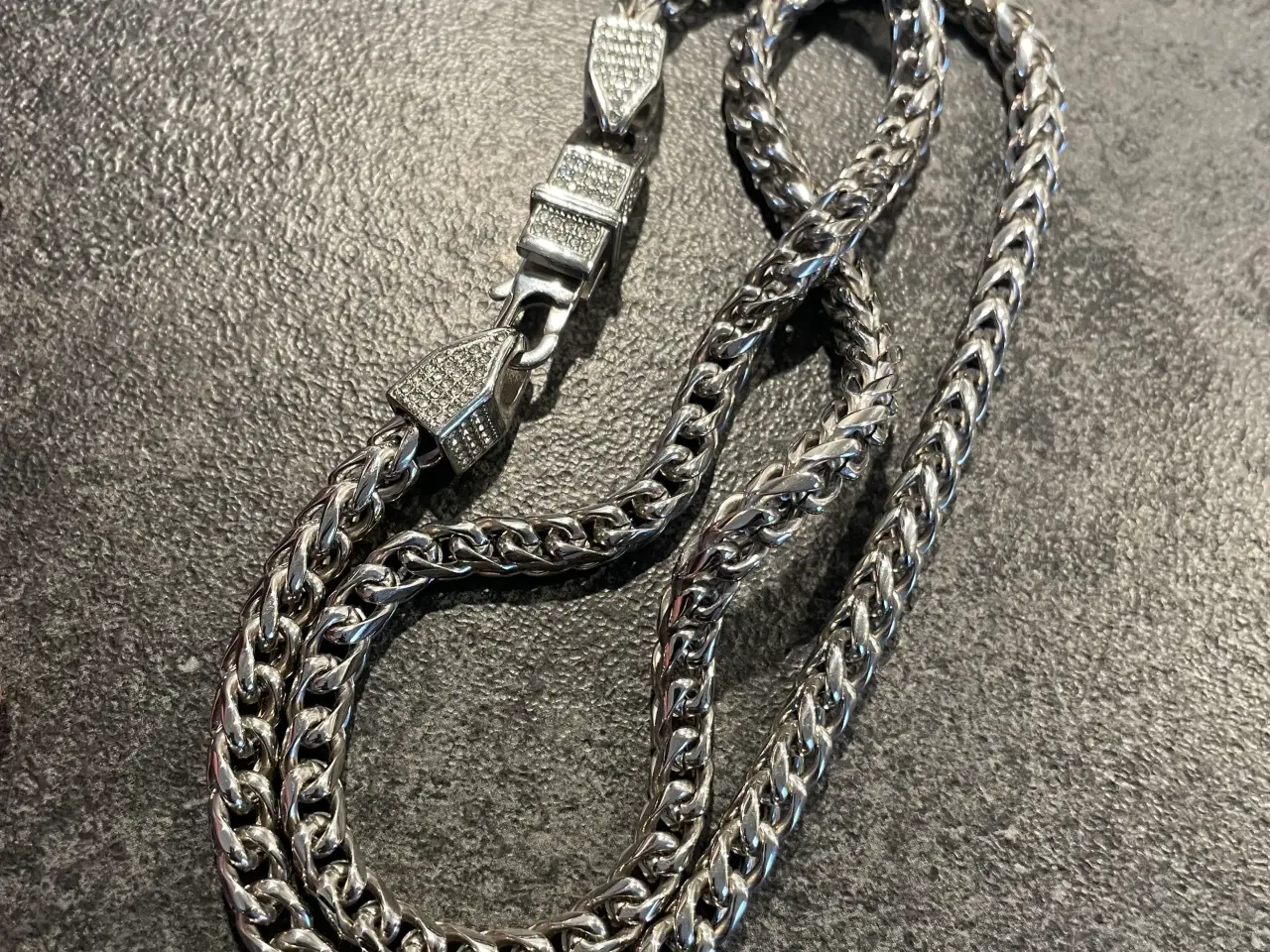 Billede 4 - 6mm, 14kt hvid- goldfilled Franco kæde