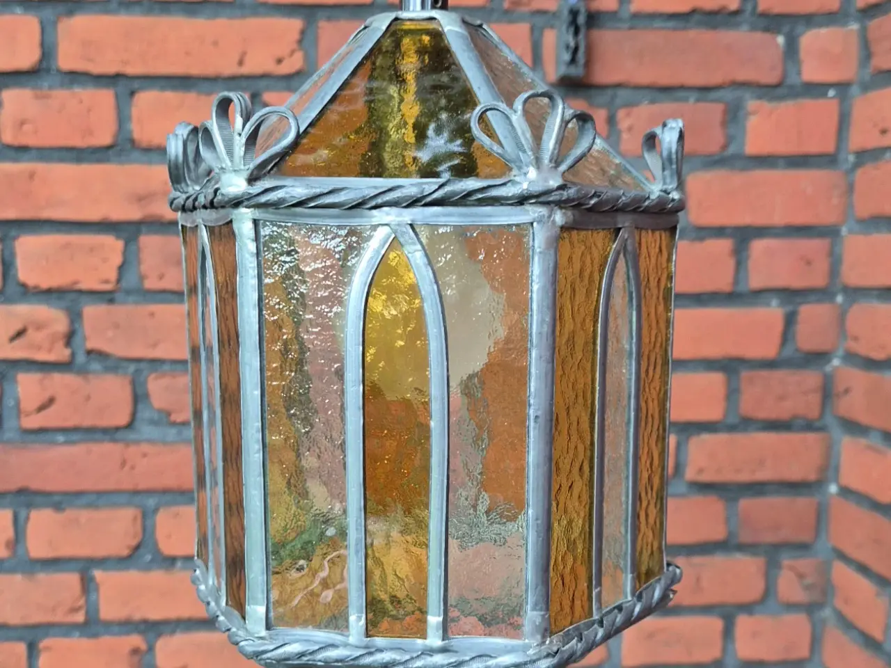 Billede 4 - Skulpturel pendel i blyindfattet glas
