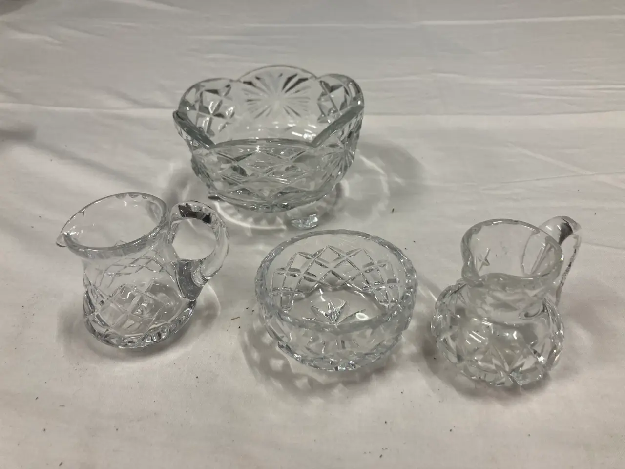 Billede 1 - CRYSTAL SUKKERSKÅL, 2 FLØDEKANDER OG EN BONBONSKÅL