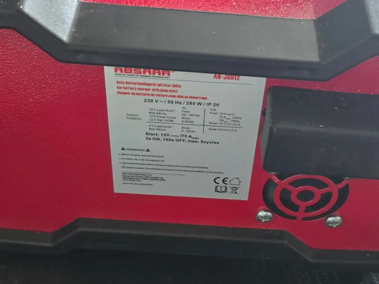 Billede 3 - Absaaa AB-JS012 (Car Battery Charger)