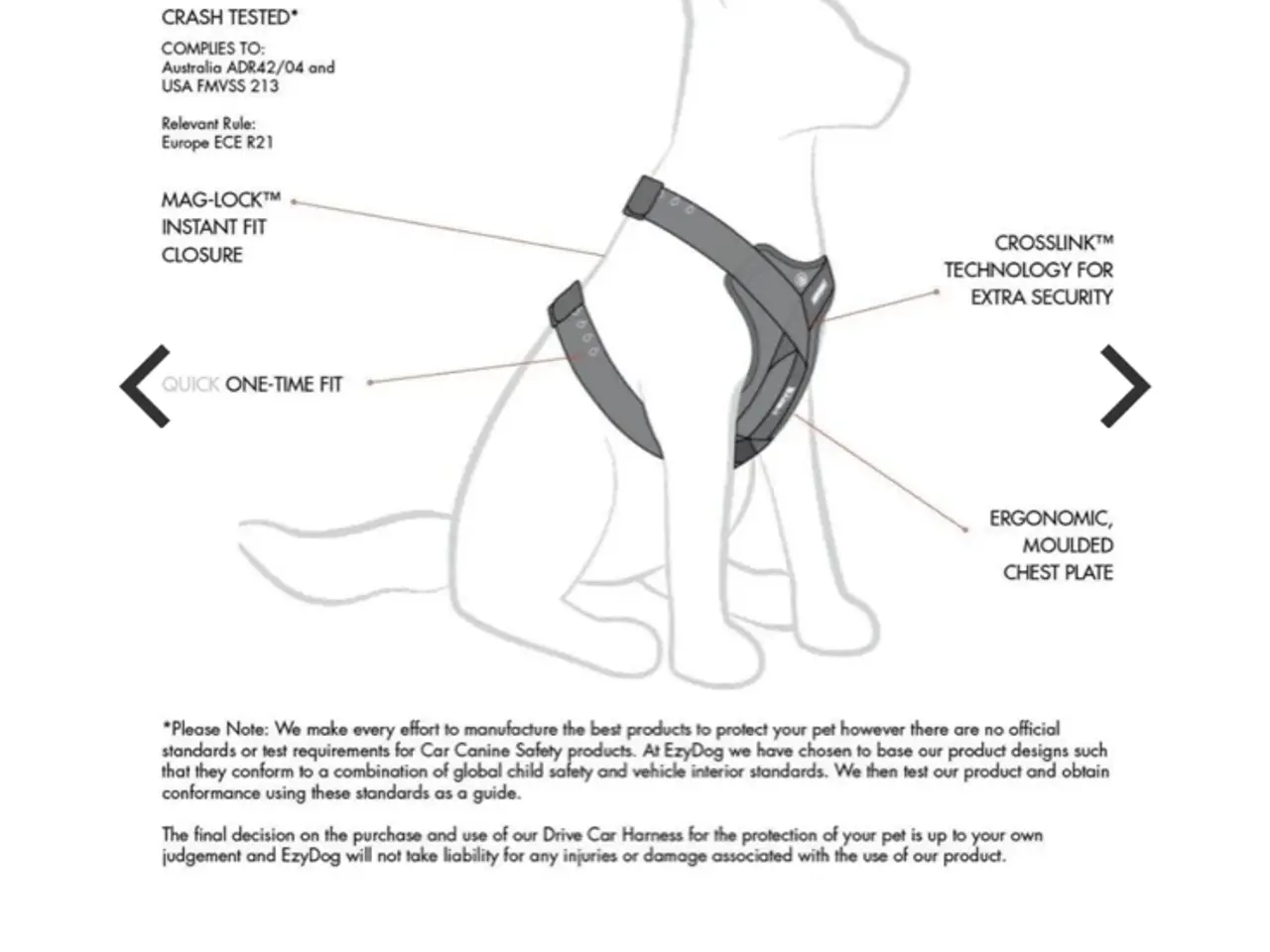 Billede 3 - EzyDog Drive sikkerhedssele / bilsele til hund – s