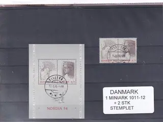 Danmark - Miniark 1011-12 + enkeltmærker - Stemplet