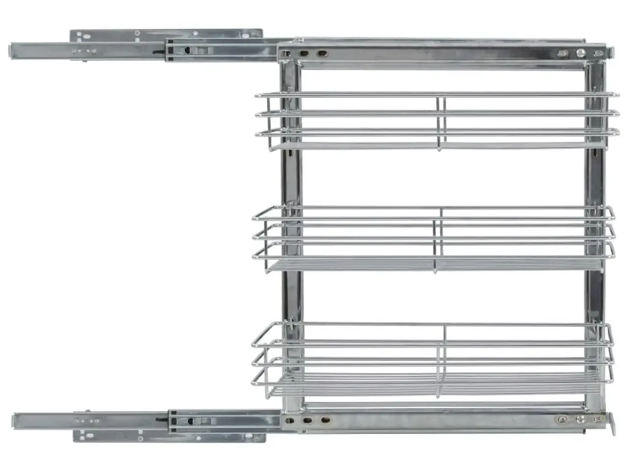 Billede 5 - Udtrækskurv til køkkenskab tre lag 47x25x56 cm sølv