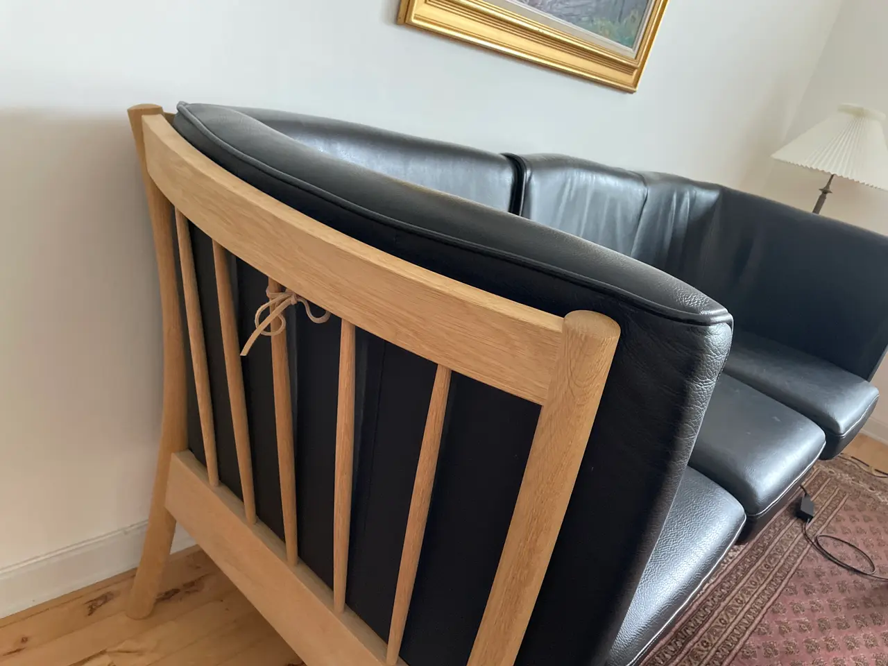 Billede 1 - Sort lædersofa