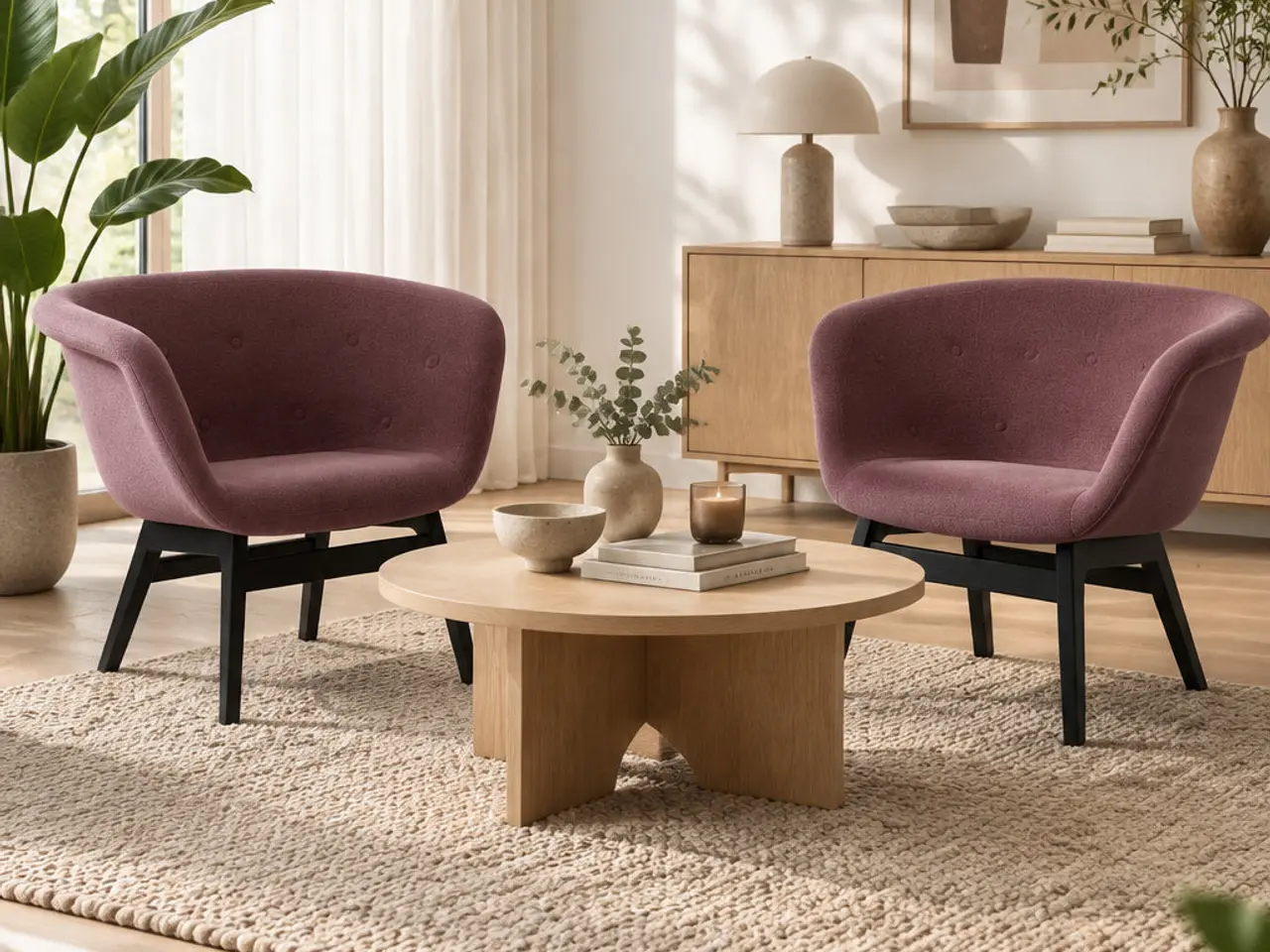 Billede 2 - +HALLE Chester Loungestol – Lyserød/Sort Stel