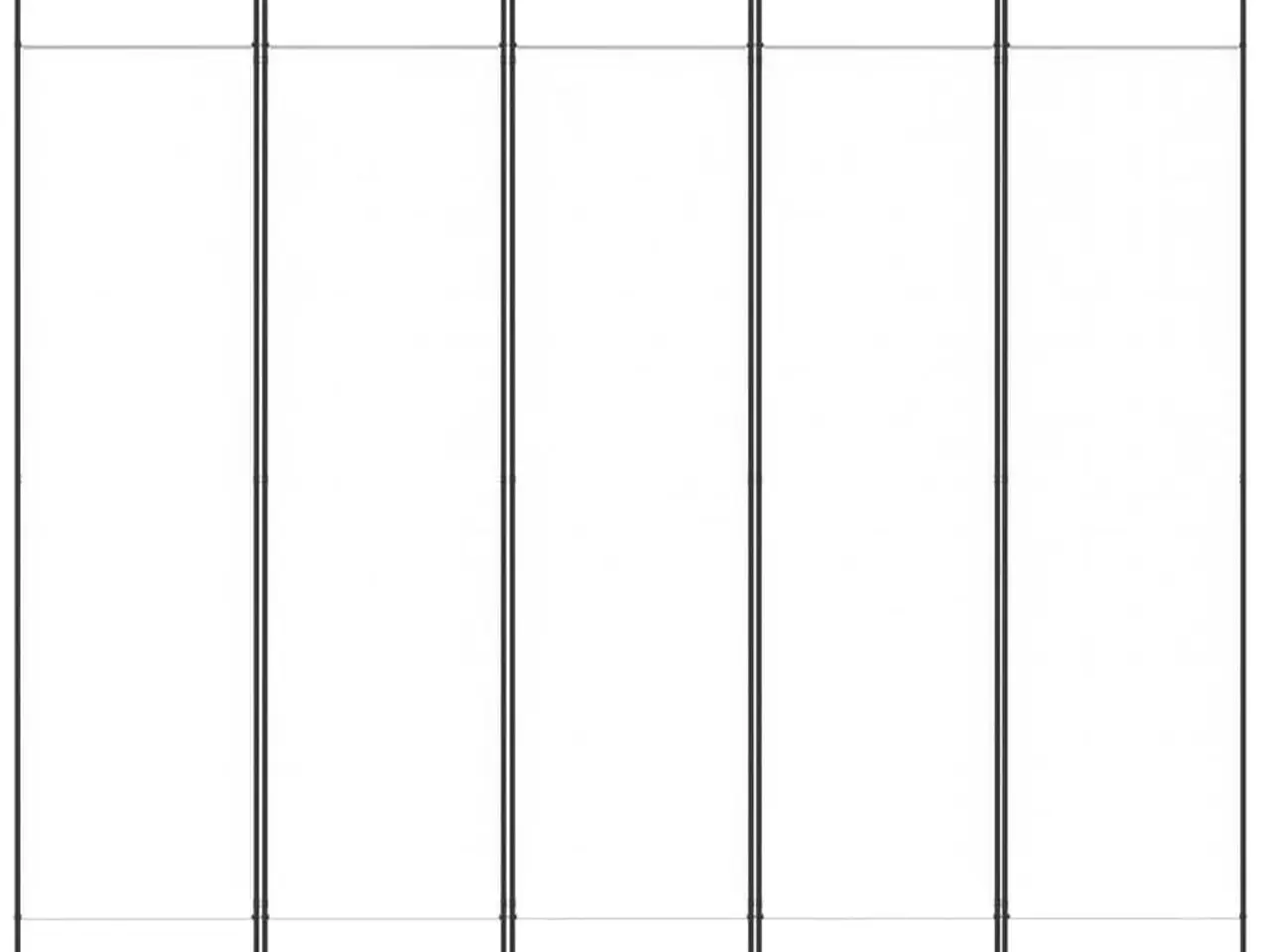Billede 3 - Rumdeler med 5 paneler - 250 × 200 cm - stof, hvid