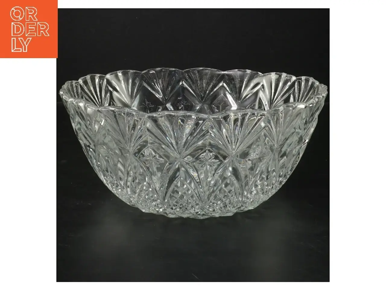 Billede 1 - Glas skål med mønster (str. Ø 23,5x11 cm)