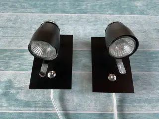 2 sengelamper i sort metal fra Nordlux