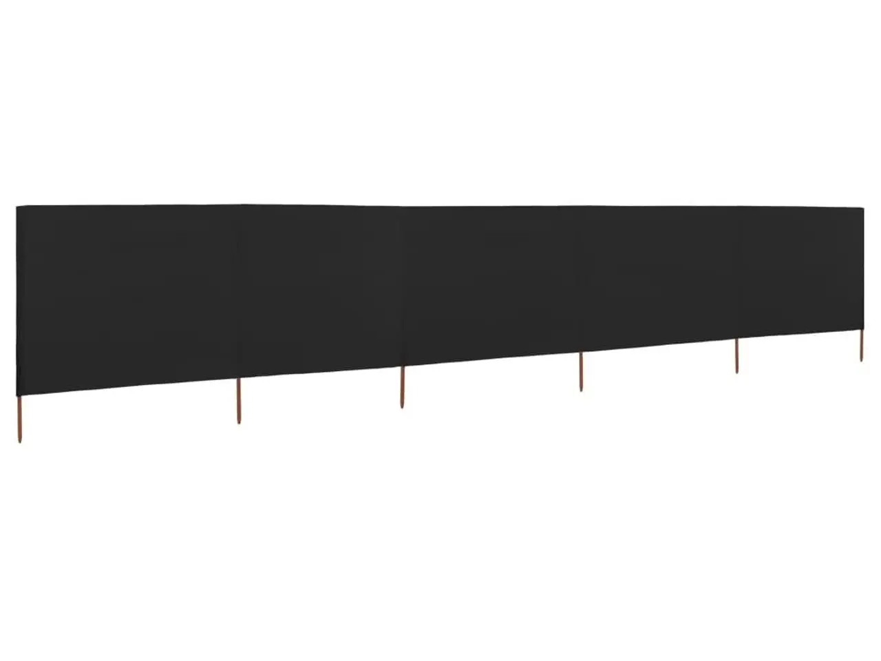 Billede 2 - 5-panels læsejl 600x160 cm stof sort
