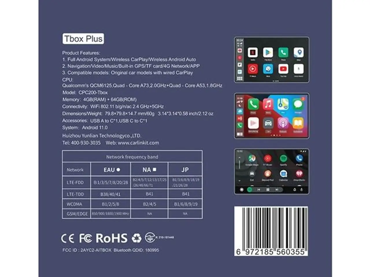 Billede 12 - Carlinkit PC200 TBox Plus trådløs AI-adapter - Android 13, 8/128 GB - blå