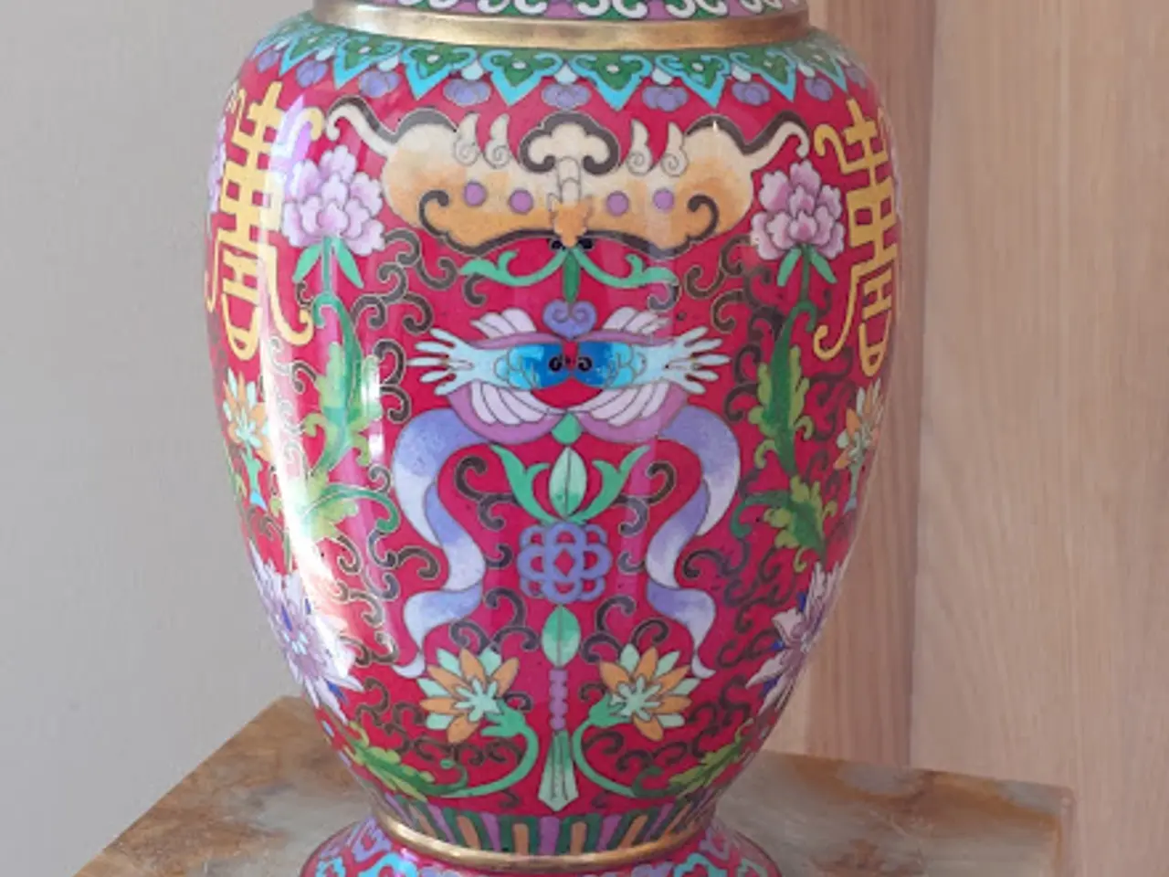 Billede 1 - Orientalsk/emaljeret vase i kinesisk stil