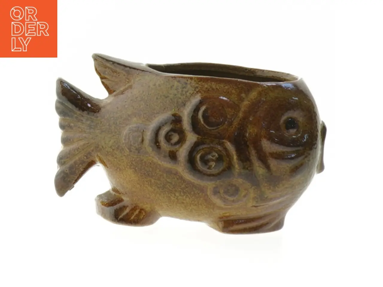 Billede 4 - Keramik fiske vase (str. 14x7,5 cm)