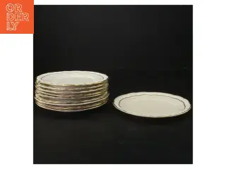 Porcelænstallerkener med guldkant fra Edelweiß (str. Ø 15,5 cm)