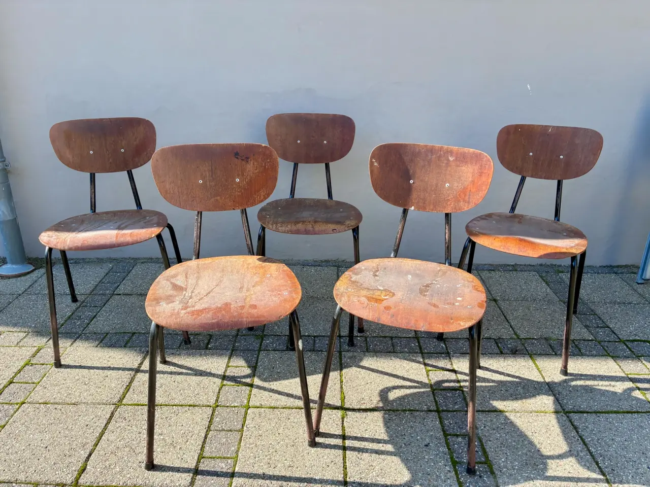 Billede 8 - 5 stk. 60’er skolestol teak / metal