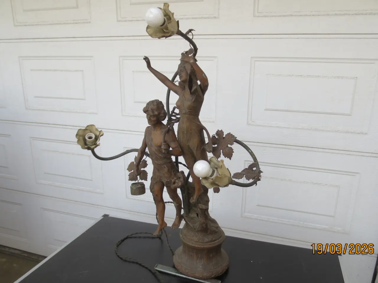 Billede 1 - 1 stk Art-Nouveau-lampe 1900