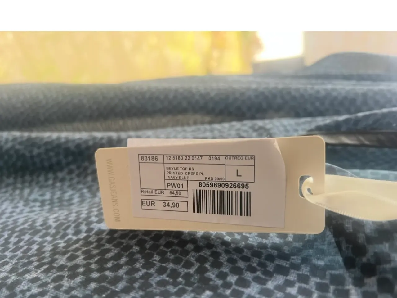 Billede 2 - NY GASJEANS Bluse transparent navyblue Str. L 