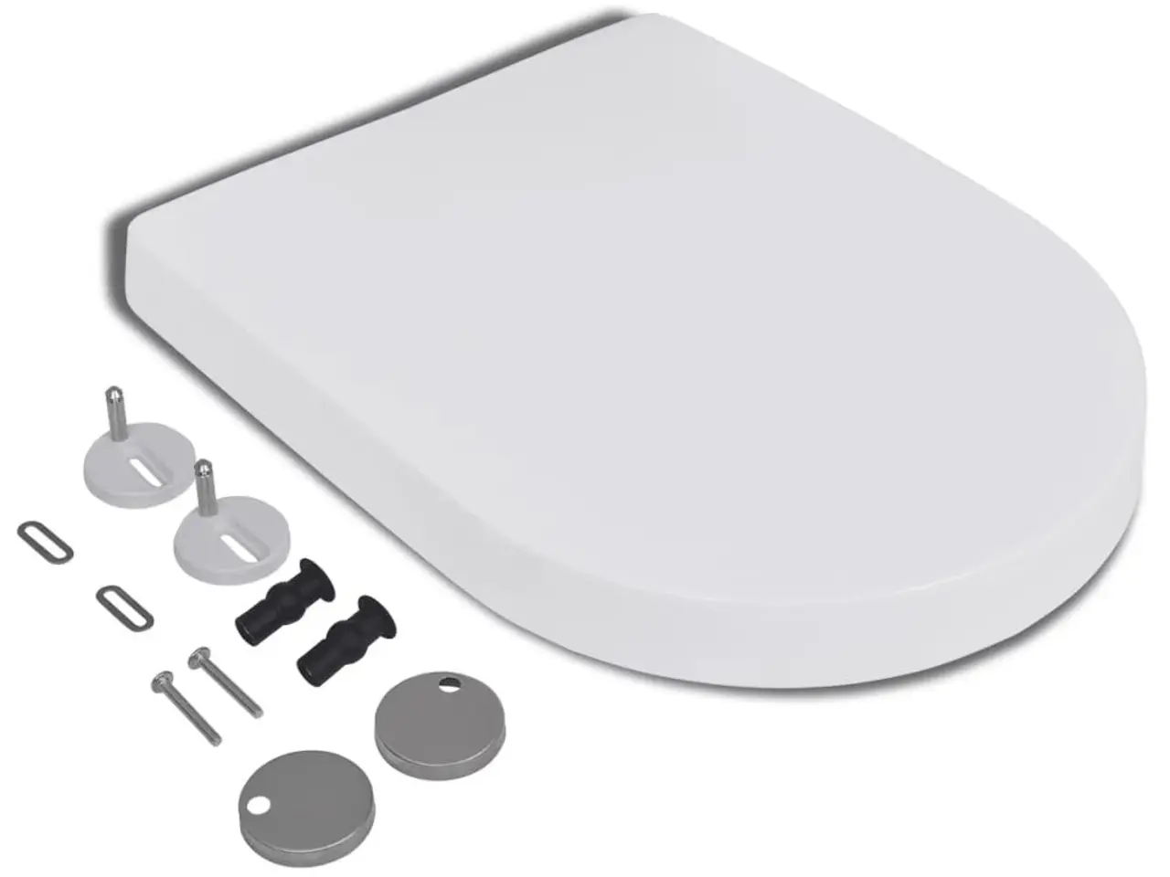 Billede 3 - Soft-close toiletsæde med quick-release, firkantet - hvid