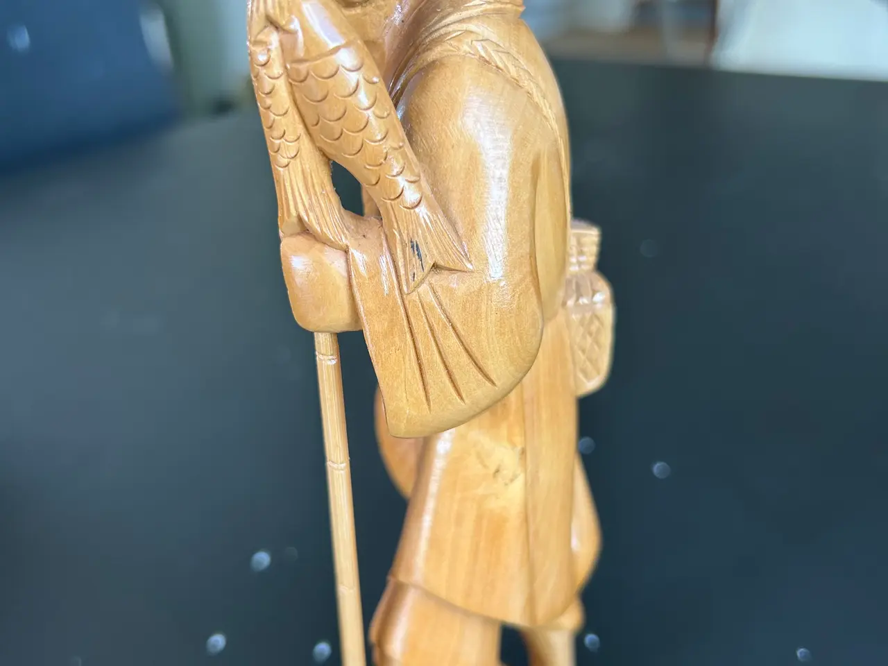Billede 6 - Vintage håndskåret kinesisk træfigur