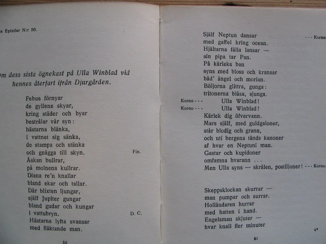 Billede 5 - Carl Michael Bellman. Fredmans Epistlar