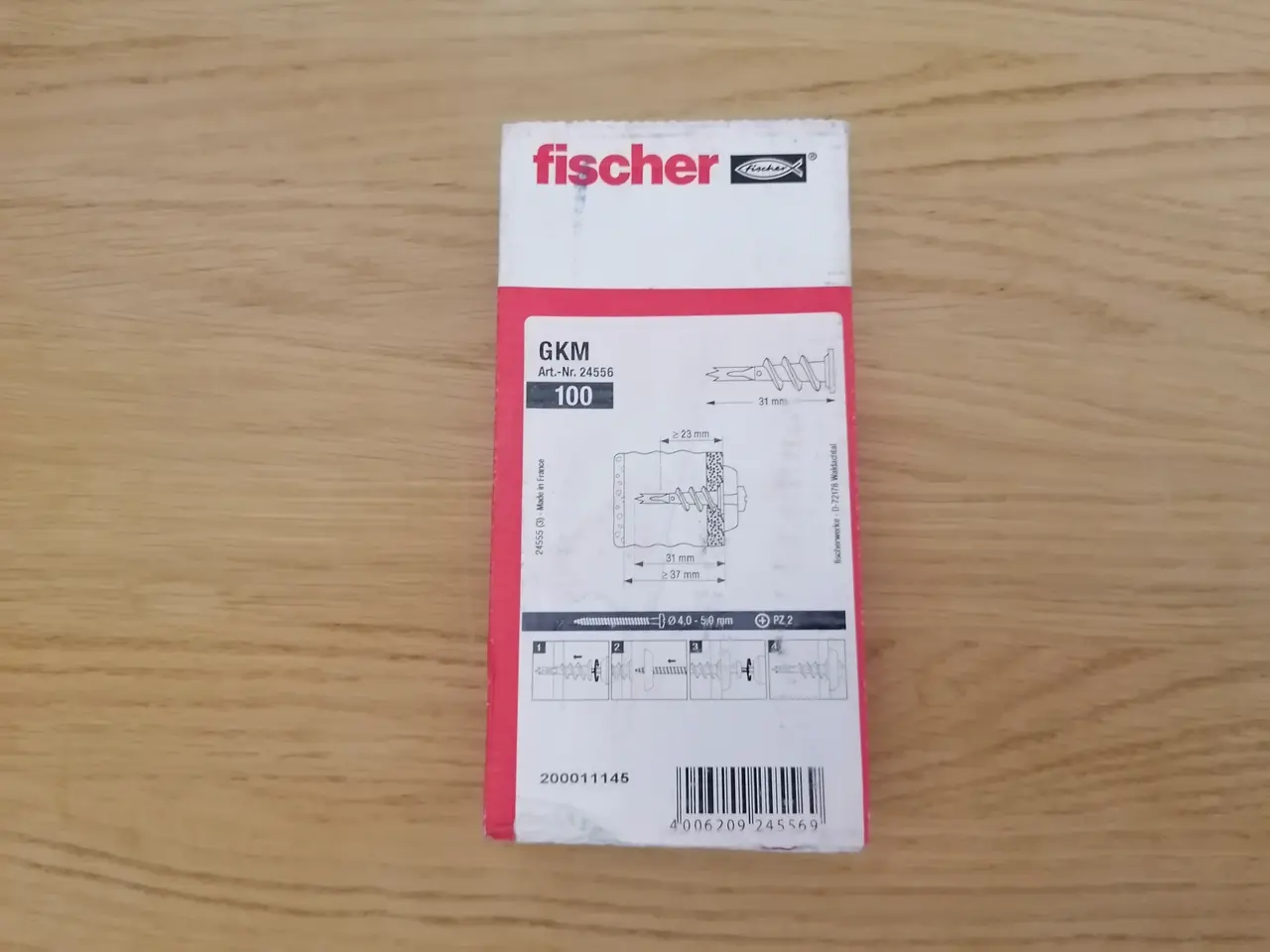 Billede 1 - Fischer Gipspladedybel GKM 100 Stk, NYE 4 Pakker
