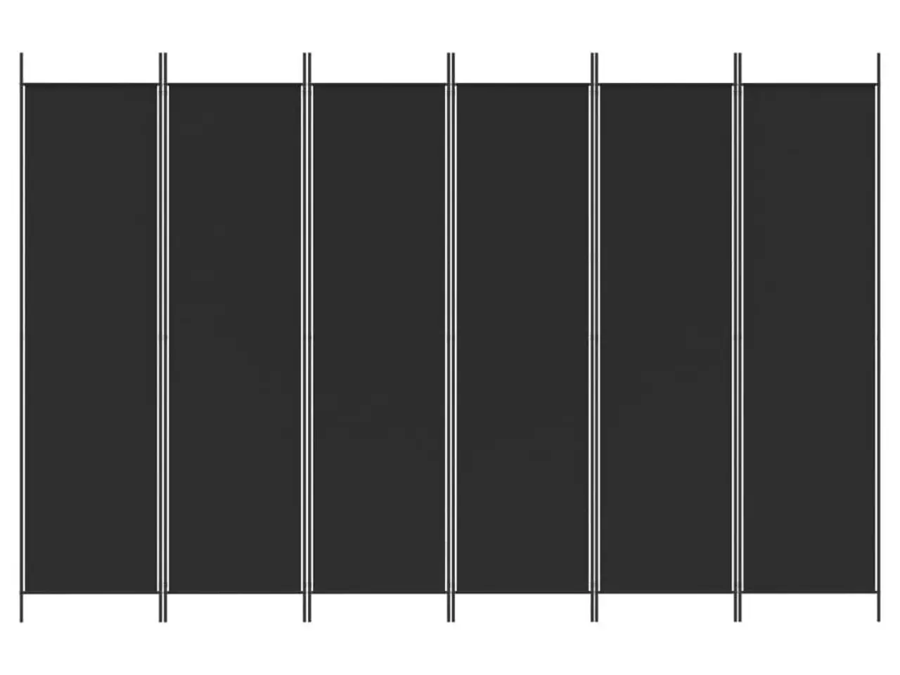 Billede 3 - 6-panels rumdeler i stof - 300 × 200 cm, sort