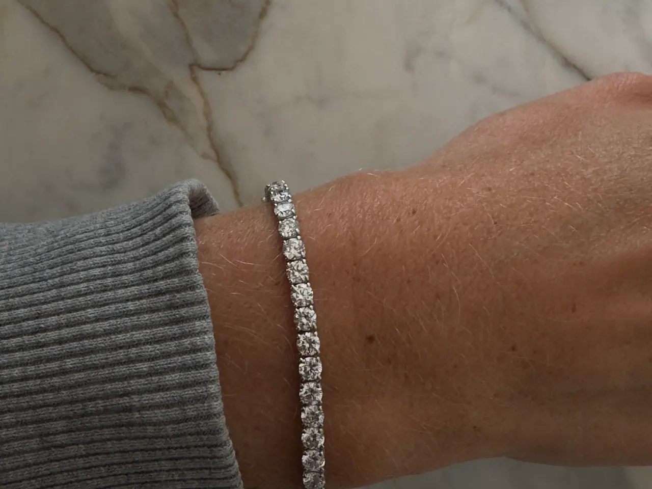 Billede 3 - Tennisarmbånd i platin m. 10 carat