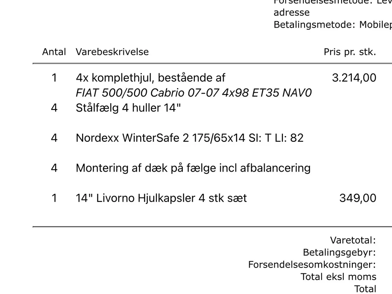 Billede 3 - Vinterdæk på 14” stålfælge - 4 stk. 175/65x14