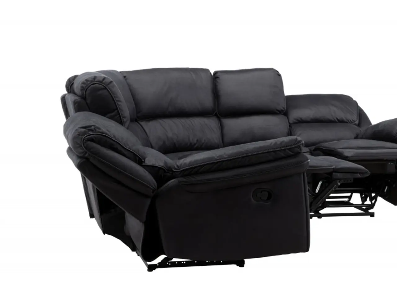 Billede 5 - Christopher Recliner Sofa - Sort Ruskindsblød mikrofiber