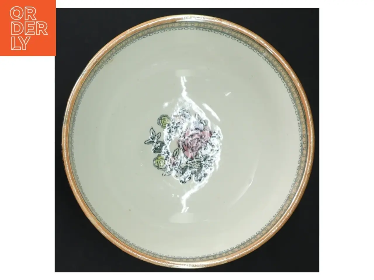 Billede 2 - Dekoreret porcelænsskål (str. H 8,5 cm ø. 18,5 cm)