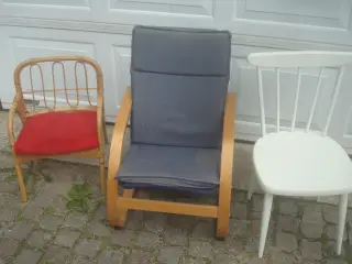 BØRNESTOLE - en i BAMBUS, en med TREMMER I RYG mf
