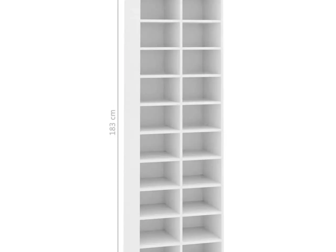 Billede 6 - Skoreol 54 × 34 × 183 cm i konstrueret træ - hvid