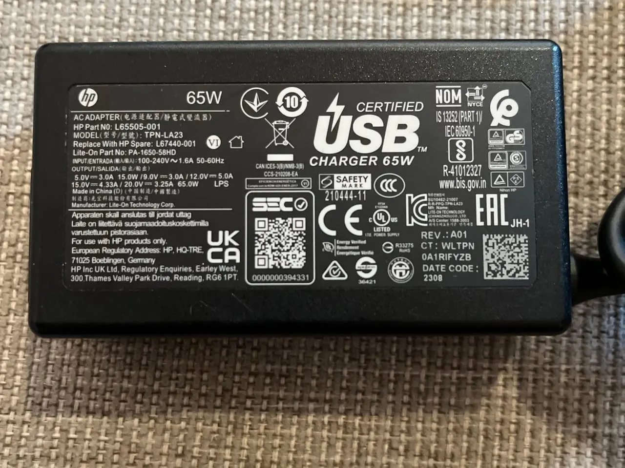 Billede 3 - USB-C Adapter / oplader 65W sort